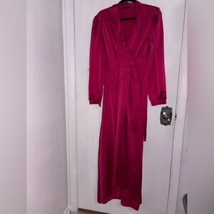 Boohoo Vibrant Pink Long Sleeve Dress
